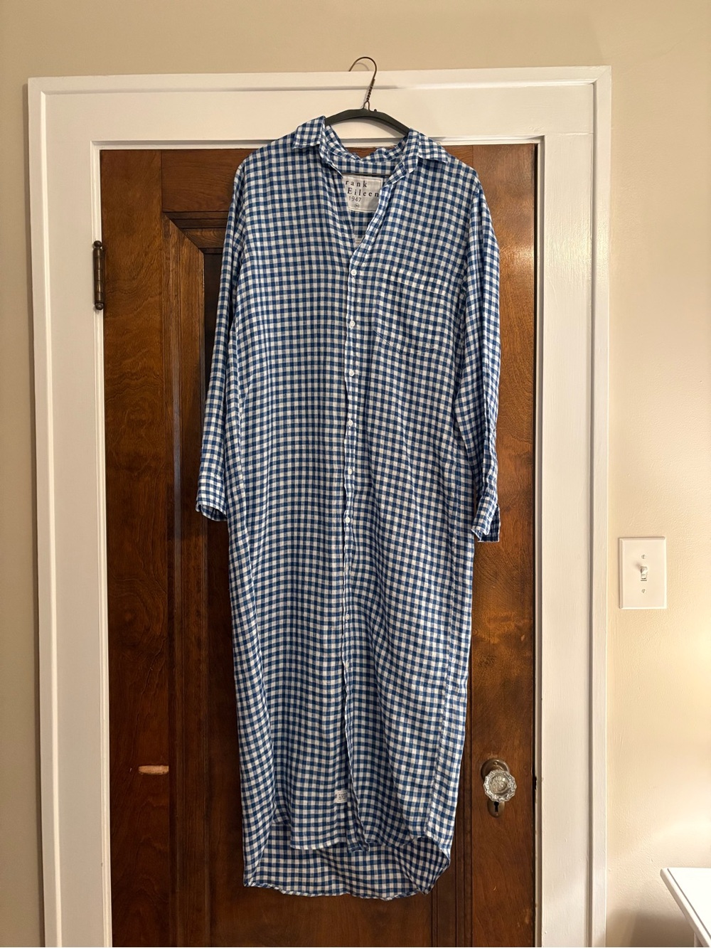 Frank & Eileen Blue Gingham Kids Nightgown